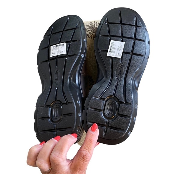 Clarks Gessler Shoe Mens 7 1/2 Wide Casual Lace Up Dark Brown Leather New in Box - Picture 6 of 8